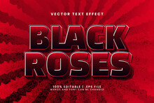Black Roses 3d Editable Text Effect With Red And Love Text Style