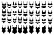 © Vio - collection of women underwear outline or lingerie icon in black.
