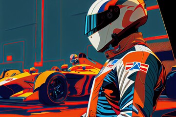 Racing driver in action, Generative AI