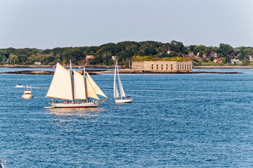 Wall Mural - Sialboat Past Fort Gorges