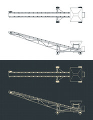 Wall Mural - Mobile conveyor blueprints