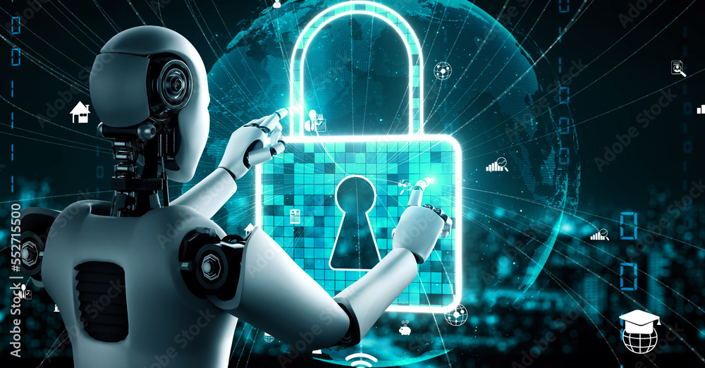 AI robot huminoid uses cloud computing technology to store data on ...