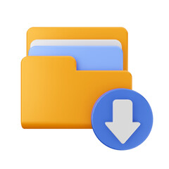 Fototapete - download file data 3d render icon illustration