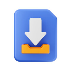 Fototapete - download file data 3d render icon illustration