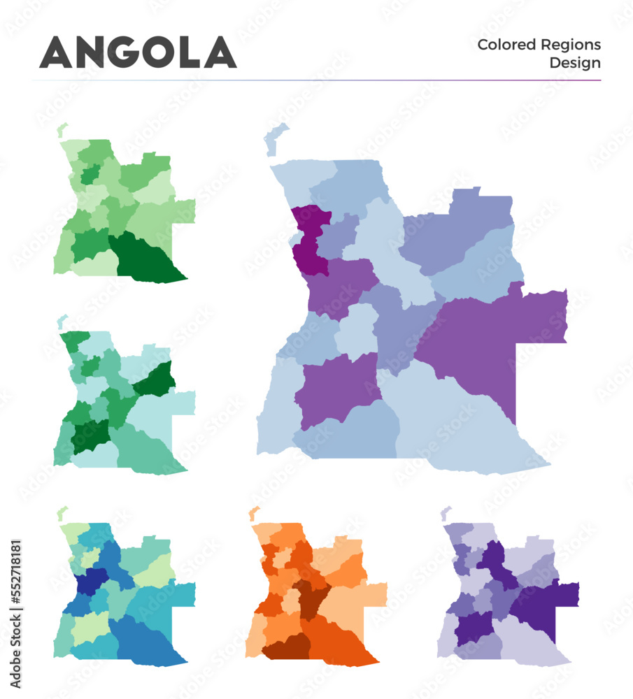 Vector de Stock Angola map collection. Borders of Angola for your ...