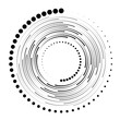 © Karloni - Black concentric speed lines and dots in vortex form. Vector illustration. Trendy design element for border frame, round logo, tattoo, sign, symbol, web pages, prints, template, pattern, backdrop