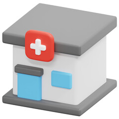 Poster - clinic 3d render icon illustration