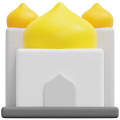 Sticker - mosque 3d render icon illustration