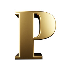 gold text effect letter A. 3d render