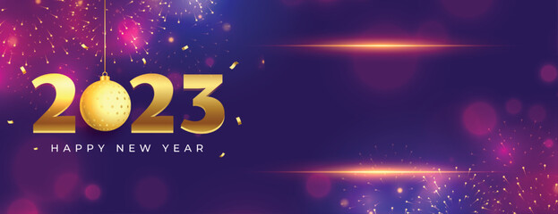 Poster - shiny 2023 new year celebration banner with text space vector illustration