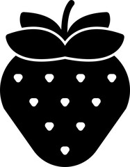 Poster - Strawberry glyph icon.