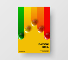 Canvas Print - simple front page vector design layout. multicolored 3d spheres leaflet concept.
