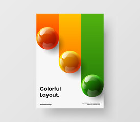 Wall Mural - creative realistic balls presentation concept. vivid journal cover vector design illustration.
