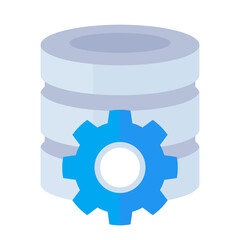 Sticker - database maintenance icon, flat