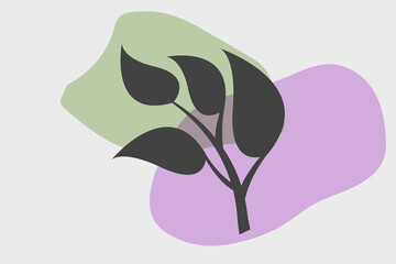 Wall Mural - minimal art. plant artistic. boho floral hand drawn background with abstract plant.