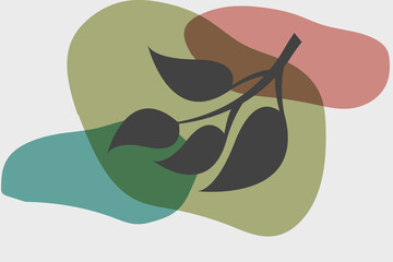 Wall Mural - minimal art. plant artistic. boho floral hand drawn background with abstract plant.