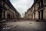 Fototapeta Uliczki - ville détruite après une catastrophe