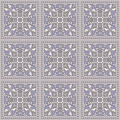 Naklejka na meble Light blue gray ceramic mosaic flooring stone ornament tile seamless texture