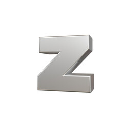 Wall Mural - Steel text effect Letter z. 3d render