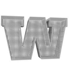 Wall Mural - wireframe text effect letter Q. 3d render
