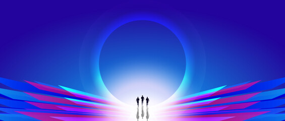 Wall Mural - running towards the future