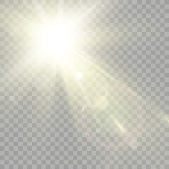 Wall Mural - Vector transparent sunlight special lens flare light effect. Bright beautiful star. Light from the rays.	
