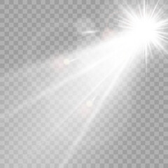 Wall Mural - Vector transparent sunlight special lens flare light effect. Bright beautiful star. Light from the rays.	
