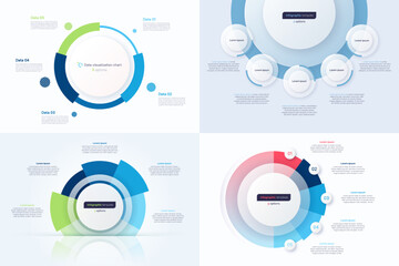 Wall Mural - Five option circle infographic design templates. Vector illustration