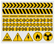 © Ismail Hossain - Danger signs vector, Warning label, warning tape.