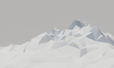 Wall Mural - 3D low polygon ice mountain. Cold environment.