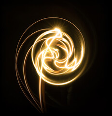 Poster - Beautiful orange light effect on black background.