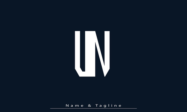 Alphabet letters Initials Monogram logo UN , NU
