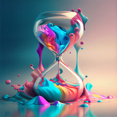 Colorful Abstract Objects, Hourglass, Time