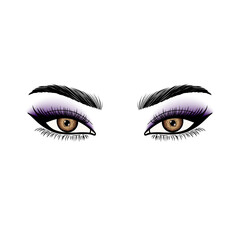 Poster -  Female eyes with eyeshadow