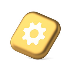Poster - Cog gear button web technology setting repair business interface symbol application website icon 3d rendering