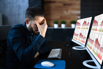 Poster - Financial Loss Data. Businessman With Stock Loss