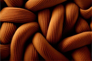  a pile of orange yarn is shown in this picture with a caption that reads. Generative AI