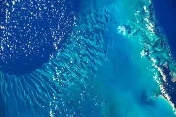 Wall Mural - turquoise and blue waters in the caribbean. digital enhancement. elements by nasa