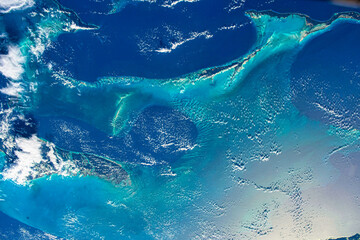 Wall Mural - turquoise and blue waters in the caribbean. digital enhancement. elements by nasa