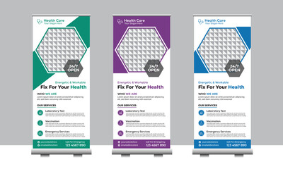 Wall Mural - Medical Roll up banner stand template design