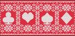 New year knitted banner with xmas poker cards, vector illustration