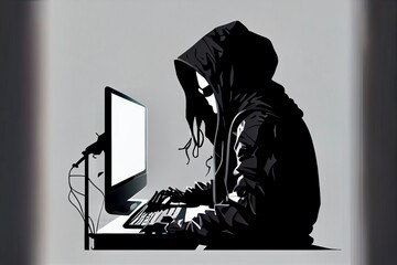 Generative AI render of a hacker at work