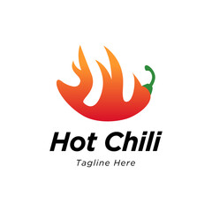 Sticker - Hot Chili logo designs concept vector, Fire Chili logo symbol, Spice food symbol icon