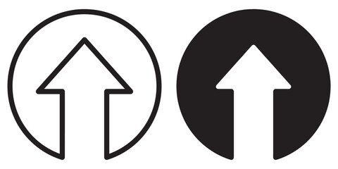 Fototapete - ofvs260 OutlineFilledVectorSign ofvs - arrow circle vector icon . up pointing sign . isolated transparent . outline and filled version . AI 10 / EPS 10 / PNG . g11600