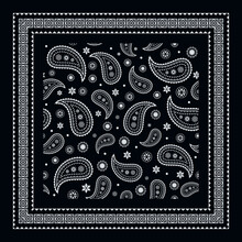 Paisley Bandana Scarf, Tablecloth Fabric Print, Silk Shawl, Kerchief, Neck Scarf, Hijab