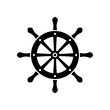 Ship helm icon. Nautical steering wheel to control cruise and sailing ship with navigation in retro vector design