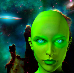 Wall Mural - the face of an alien