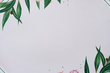 Sticker - blank scrapbook paper with floral details