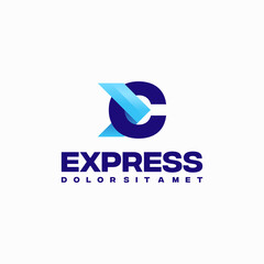 Wall Mural - Fast Express C Initial Logo designs concept vector, express Arrow logo designs symbol