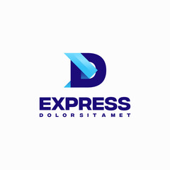 Wall Mural - Fast Express D Initial Logo designs concept vector, express Arrow logo designs symbol